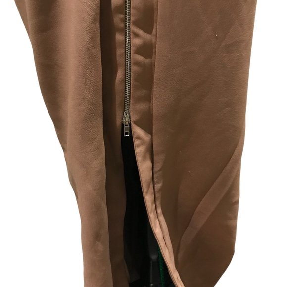 Rubber Ducky production Off-the-Shoulder neckline wrap Gown long dress Sz S Tan - Picture 8 of 10